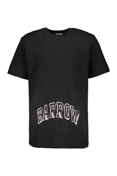 Barrow Black Cotton T-shirt With Graphic Design