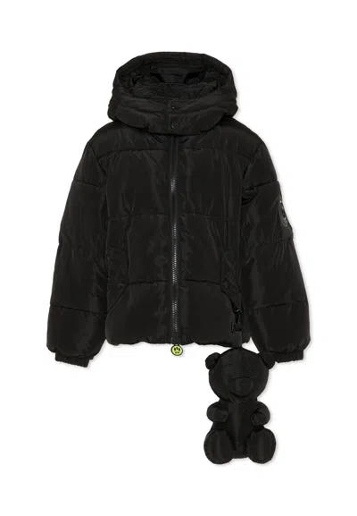 Barrow Black Down Jacket For Kids With Bear