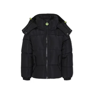 Barrow Black Down Jacket For Kids With Smiley