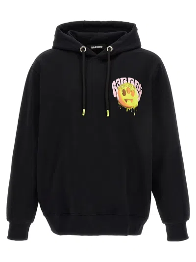 BARROW BLACK HOODIE WITH FRONT AND BACK GRAPHIC PRINT