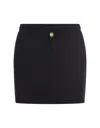 Barrow Black Mini Skirt With Drawstring In Black