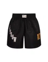 Barrow Black Nylon Basket Bermuda Shorts In Black