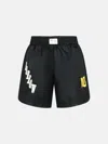 Barrow Black Polyamide Bermuda Shorts In Black