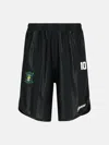 Barrow Black Polyester Bermuda Shorts In Black