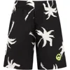 Barrow Black Shorts For Boy With Palm Trees In Nero
