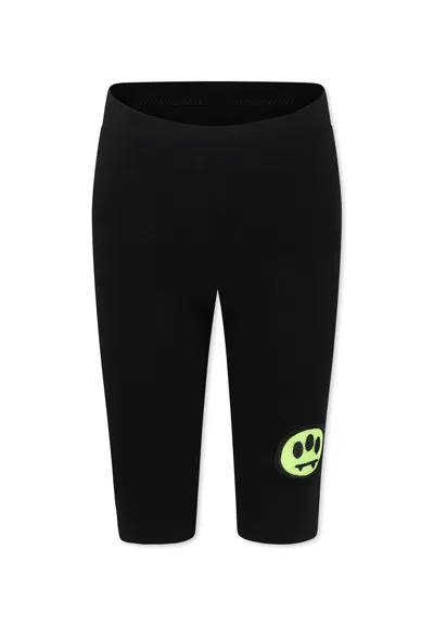 Barrow Kids' Black Shorts For Girl With Smiley