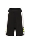 Barrow Black Shorts For Kids With Smile In Black