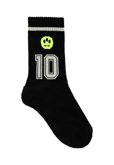 Barrow Black Socks For Kids With Smiley