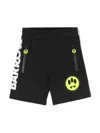 BARROW BLACK SPORTS SHORTS WITH LOGO AND LETTERING