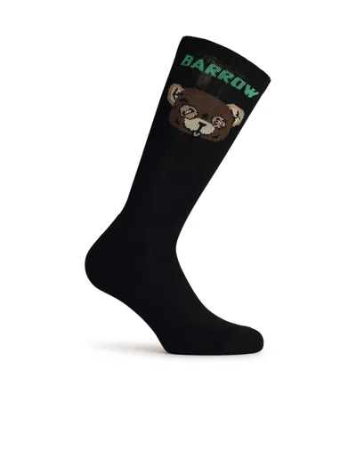 Barrow Black Stretch Cotton Socks In Nero Black