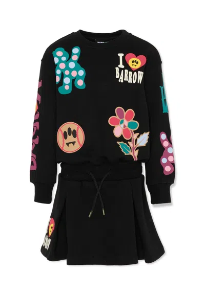 Barrow Kids' Black Sweatshirt For Girl With Logo
