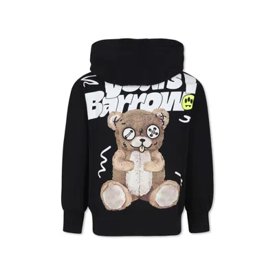Barrow Black Sweatshirt For Kids With Bear Print