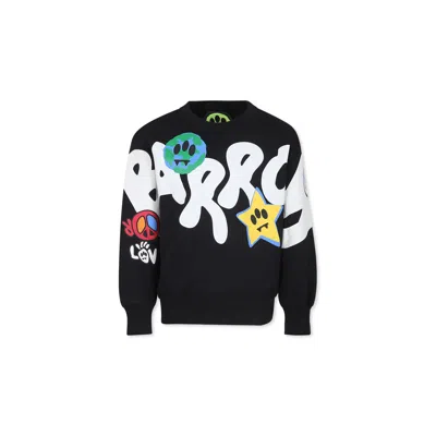 Barrow Black Sweatshirt For Kids With Logo In Nero