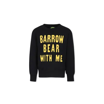 Barrow Black Sweatshirt For Kids With Logo And Bear In Nero/black
