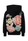 Barrow Black Sweatshirt For Kids With Multicolor Print In Black