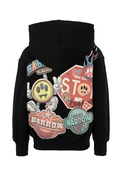 Barrow Black Sweatshirt For Kids With Multicolor Print