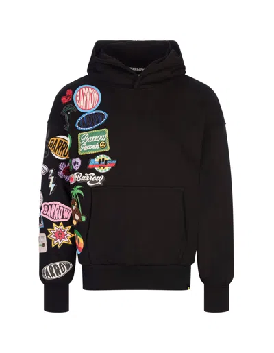 Barrow Black Sweatshirt With Patchwork