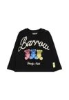 Barrow Black T-shirt For Babykids With Bear Print In Black