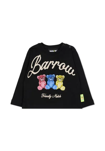 BARROW BLACK T-SHIRT FOR BABYKIDS WITH BEAR PRINT