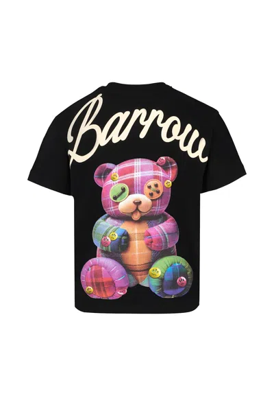 Barrow Kids' Black T-shirt For Girl With Bear Print