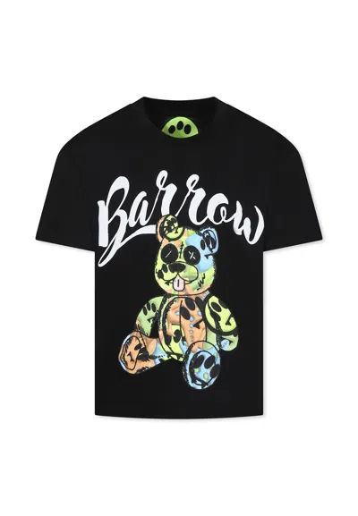 Barrow Black T-shirt For Kids With Bear Print