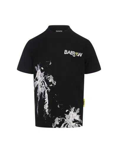 Barrow Black T-shirt With 3d Palm Tree Print
