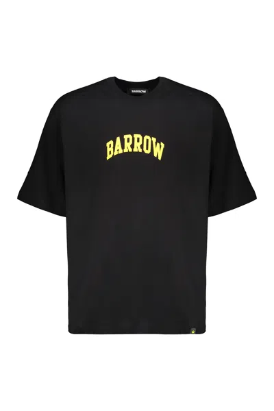 Barrow Black T-shirt With Yellow Printed Logo