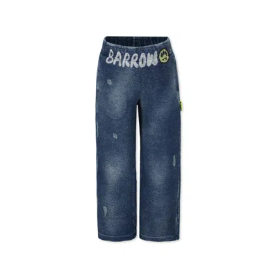 Barrow Blue Jeans For Kids With Smiley In Denim
