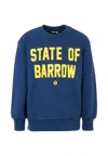 Barrow Blue Sweatshirt For Kids With Bear Print In Blue