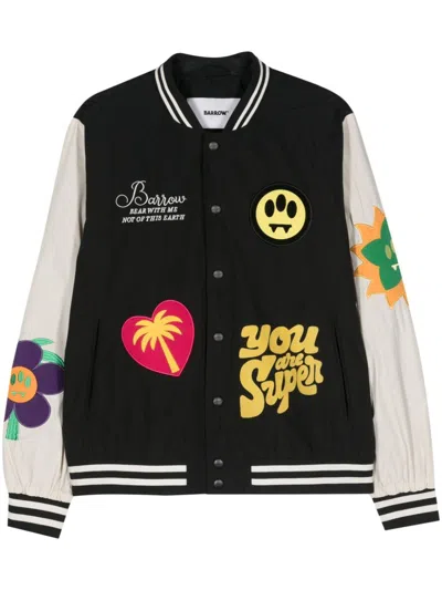 Barrow Bomber Jacket With Graphic Prints In Black  