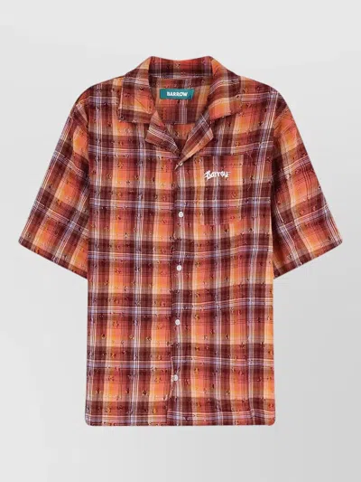 Barrow Bowling Collar Cotton Shirt Graphic Back In Multi