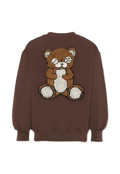 Barrow Kids' Brown Sweatshirt For Girl With Bear