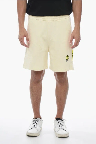 Barrow Brushed Cotton Jogger Shorts In Beige