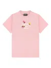 Barrow Button-embellished Teddy-print T-shirt In Pink
