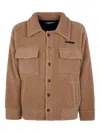 Barrow Button Teddy Jacket In Brown