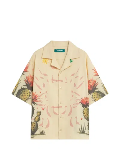 Barrow Cactus-print Short-sleeve Shirt In Neutral