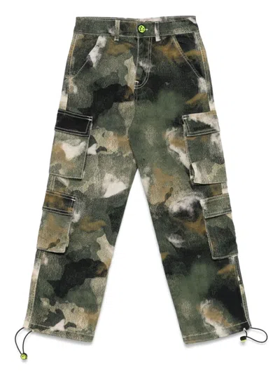Barrow Kids' Camouflage Cargo Pants In Mimetico