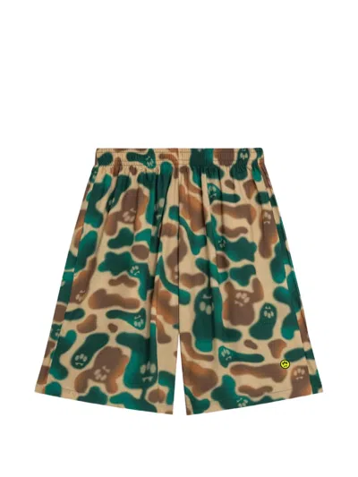 Barrow Camouflage Drawstring Shorts In Brown