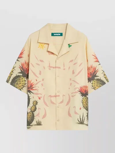 Barrow Camp Collar Shirt Cactus Graphic Print In Multi