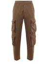 Barrow Cargo Jogging Trousers In Cotton In Brown