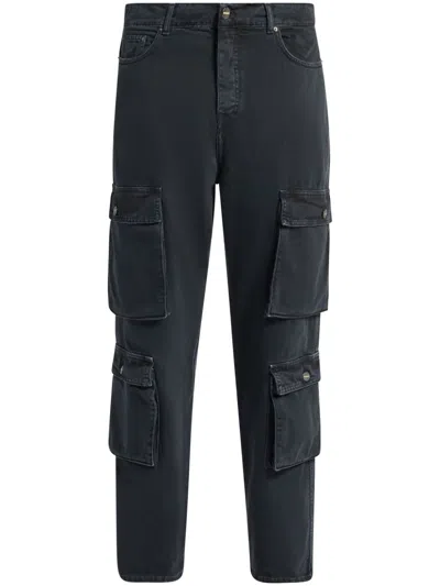 Barrow Cargo-pockets Cotton Trousers In Black