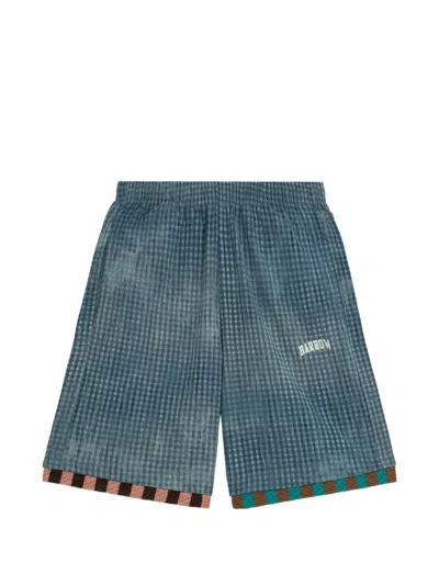 Barrow Check Logo Shorts In Blue