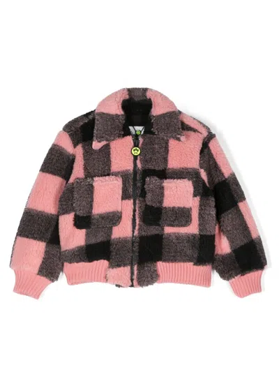 Barrow Kids' Check-pattern Jacket In Pink