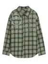 Barrow Shirt With Check Pattern And All-over Studs In Green