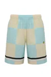 Barrow Checked Cotton Bermuda Shorts In Vanilla