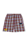 Barrow Checked Patch Shorts In Multi