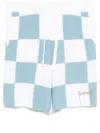 Barrow Knitted Checkered Shorts Drawstring Waist In White