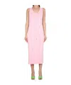 Barrow Chic Viscose Midi Dress In Pink