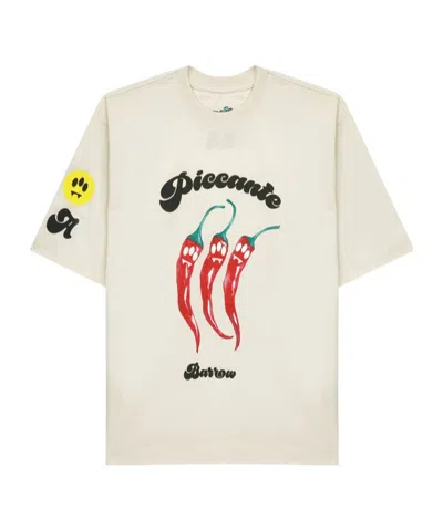 Barrow Chilli-print Crewneck T-shirt In White