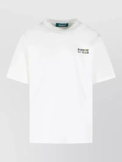 Barrow Club Cotton T Shirt Short Sleeves Crew In White